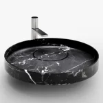 Умывальник на столешницу Falper Eccentrico D56 см, Nero Marquinia (WN3 MQ) - Фото 1